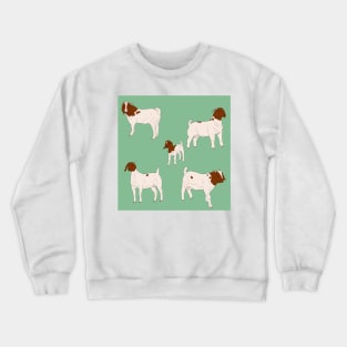 Boer Goats Pattern Sage Crewneck Sweatshirt